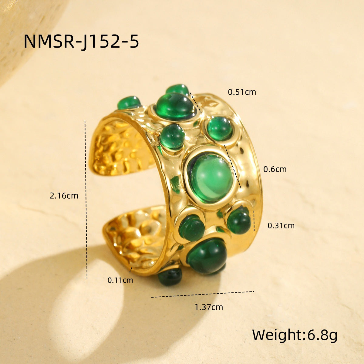 Wholesale French court style multi-gemstone open retro ring